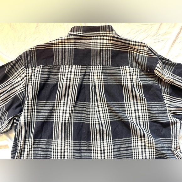 Knights of Round Table Men's Dark Gray and White Plaid Shirt Size 3XL - Picture 10 of 10